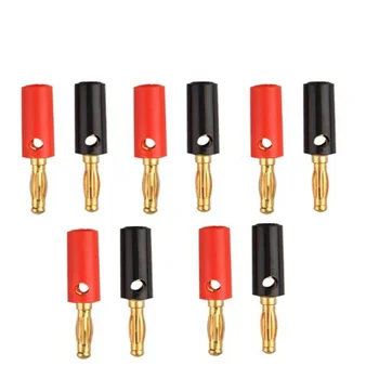Quente 100pcs Vermelho+Preto Cobre 4 mm de Banana Fêmea Isolado Jack Conector para 4 mm Macho Não-Isolados Banana Plug Conector