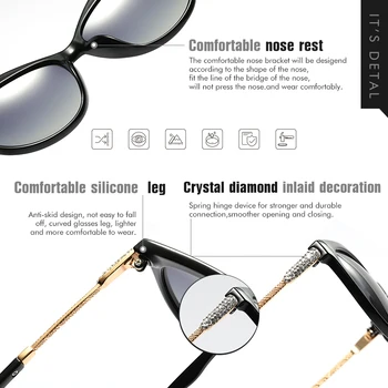 2021 Luxo Superior Óculos estilo Olho de Gato Mulheres Polarizada Gradiente de Óculos de Condução de Óculos Anti-reflexo de Óculos de Sol luneta soleil femme