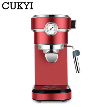 CUKYI Itália máquina de café expresso 1.1 L 15 BAR de Vapor de Alta Pressão semi-automática máquina de café com atomizador de espuma de leite tomadores de