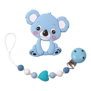 TYRY.HU Silicone esferas de Dentição Chupeta Clipes com Koala do Bebê de Silicone Seguro Brinquedos do BEBÊ Nome para Chupeta Colar de Cadeia
