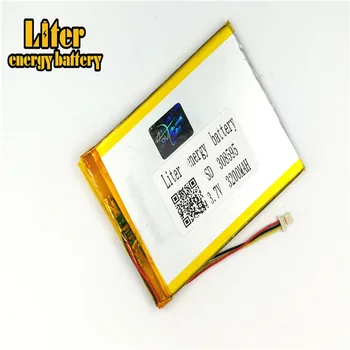 Plug 1.0-3P 308595 3,7 V 3200mah ultra fino lipo baterias de íon de lítio recarregável de polímero de Tablet PC da Bateria
