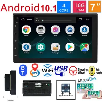 2DIN Android De 10,1 auto-Rádio Multimédios do Carro MP5 Player GPS WIFI Autoradio Touch Screen Bluetooth FM Rádio do Carro Câmera de Visão Traseira