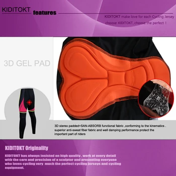 KIDITOKT 2020 Pro Ciclismo de Inverno de Calças Térmicas Montanha de Bicicleta de Ciclismo de Calças Com Coolmax 3D Gel Acolchoado Para as Mulheres