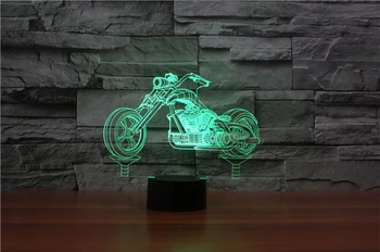 CONDUZIU a Motocicleta Ilusão LED Nightlight 3D Motocicleta Modelo de Lâmpada de Tabela 7colors Mudança de Atmosfera Toque Lâmpada Decoração Moderna