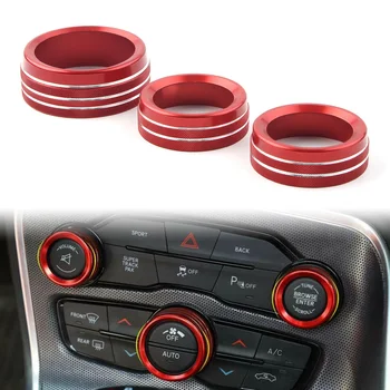 Condicionador de Ar do carro Interruptor CD de Botão de Botão de Cobre Para 2016 2017 2018 2019 2020 Dodge Challenger da Liga de Alumínio de 3Pcs