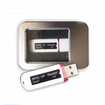 MIni USB leitor NFC de 13,56 MHZ IC Sem contacto de Proximidade Leitor de Cartão Inteligente de suporte Windows/ android/eu-pago+2pcs cartões