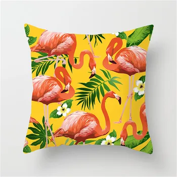 Nanacoba Flor de Ameixa Capas de Almofada Aves Flamingo Cereja fronha para Casa, Cadeira, Sofá Decoração Curto Plush Fronhas