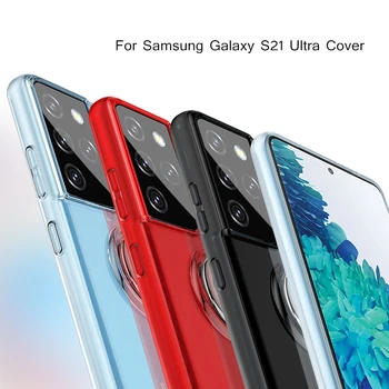 Transparente Telefone Case Para Samsung Galaxy S21 E Capa Para Samsung S21 Ultra Fino Anel De Dedo Do Titular À Prova De Choque Casos