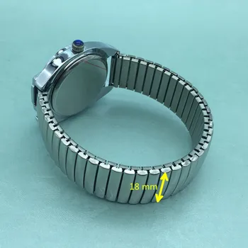 De Aço inoxidável Tátil Relógio para Cegos; - funciona a Pilhas(Expansão da Banda, Mostrador Azul)