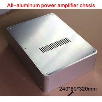 Todo em alumínio Amplificador de Potência Chassi DIY Preamp Caso BZ2409 Amplificador de fones de ouvido Caixa de Amplificador Shell de Áudio Gabinete 240*89*320mm
