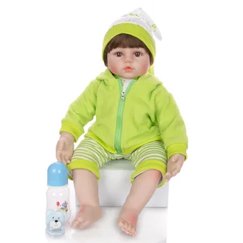 NPK 60CM de alta qualidade renascer da criança menino boneco dinossauro capuz jaqueta de bebe reborn 6-9Month bebê real tamanho da boneca