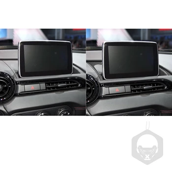 Display de navegação da Base do Quadro de Etiqueta Para a Mazda MX-5 Miata Roadster 2016+ MX5 ND de Fibra de Carbono, Interior de Acessórios para carros