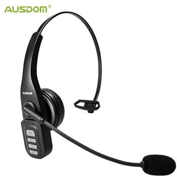 AUSDOM BW01 sem Fio Bluetooth 5.0 Telefone Fone de ouvido Com Cancelamento de Ruído de Microfone 22H Falar do Tempo Para Call Center PC Phone