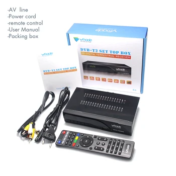 Vmade DVB-T2 HD Receptor Digital Terrestre de H. 265/HEVC DVB T2 Sintonizador de TV Suporte RJ45 LAN AC3 Áudio Venda Quente Europa Set-Top Box