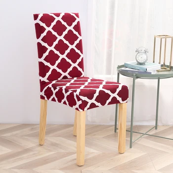 Universal da tampa da cadeira cadeira de jantar cobertura elastano tampa da cadeira elástico tampa da cadeira de padrão geométrico decorativa cadeira coberta