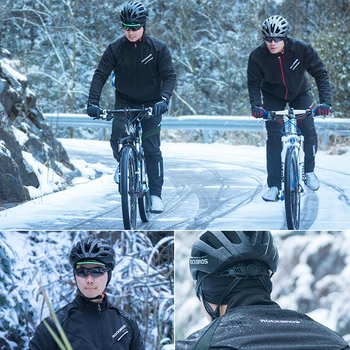 ROCKBROS Ciclismo de Inverno Terno Térmica Quente Moto Jaquetas de Conjuntos de Calças Mulheres Homens Impermeável Permeável ao ar livre Bicicleta Esportes Conjunto