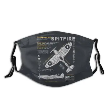 Spitfire Reutilizáveis Rosto Com Uma Máscara De Lutador De Avião, Piloto De Avião, Anti Névoa De Poeira Máscara De Proteção Respirador Boca Abafar