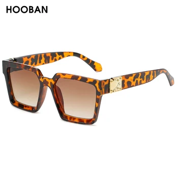 HOOBAN 2020 Luxo Praça Mulheres de Óculos de sol de Marca Designer Grossa Moldura de Homens de Óculos de Sol da Moda Masculina Tons UV400 Gafas De Sol