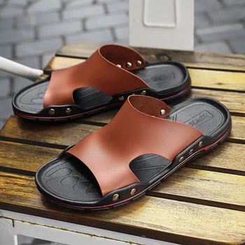 Mazefeng Casual Famosa Marca De 2020 Homens Sandálias Sapatos, Chinelos De Verão, Flip-Flops Praia Homens Sapatos De Couro Sandalias Zapatos Hombre