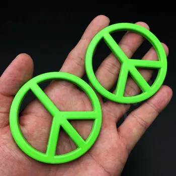 2pcs 3D de Metal Verde Sinal de Paz contra a guerra Tronco de Carro Emblema Emblema Adesivo Decalque