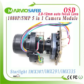 1080P 5MP Startlight AHD/TVI/CVI Módulo de Câmera com 4X de Zoom Motorizado Automático de Foco da Lente 1/2.8