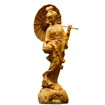 Chinês Clássico cheongsam Beleza escultura Popular da mão carving a estátua de parede decoração home de sorte decoração acessórios