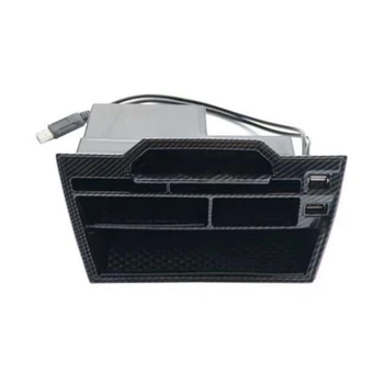 Pcmos ABS com Fibra de Carbono Interno de Armazenamento do Console Caixa com USB Para o Honda Civic 2016-2019 Interior Acessórios de Arrumação Arrumação