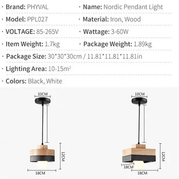 De madeira Nórdica Pingente Luzes Para a Iluminação Home Moderno Pendurar a Lâmpada de Alumínio do Abajur LED Bulbo do Quarto de Cozinha Leve de ferro E27