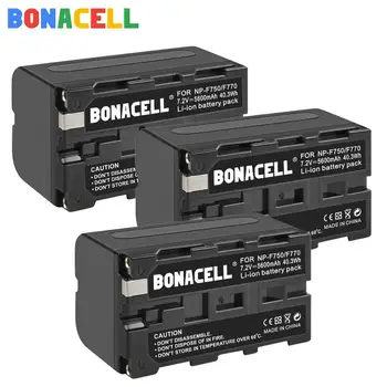 Bonacell 5600mAh NP-F770 NP-F750 NPF770 NPF750 Baterias + Carregador Sony NP-F550 NP-F770 NP-F750 F970 F960 bateria da Câmera