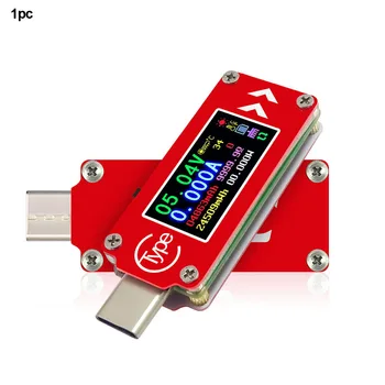 PD Multifunções Capacidade de Tensão Amperímetro Cor da Tela de carregamento Rápido Portátil USB Tipo-C Testador de Ferramenta de Medição de Temperatura #734