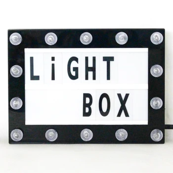 A4 Letreiro LED Cinematográfica Caixa de Luz com 100 Número de Cartões de Combinação de Carta Alimentado por Usb