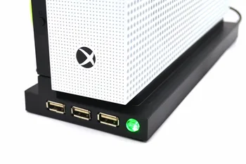 Para Xbox S Um Console de Suporte Vertical com Ventilador de Refrigeração, Suporte Suporte Suporte de Armazenamento Cooler para Xbox S Um Suporte de 3 Portas USB