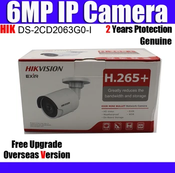 Hikvision DS-2CD2063G0-eu 6MP da Bala do IR Câmera de Rede POE IR 30m H. 265+ Slot para Cartão SD IP67 Substituir DS-2CD2085FWD-eu Câmera IP
