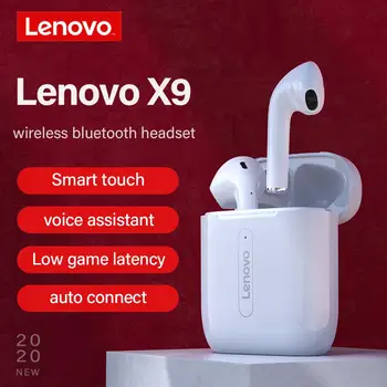 A Lenovo X9 Bluetooth sem Fio do Fone de ouvido HD Estéreo de Fones de ouvido Falar com 300mAh Bateria do Controle do Toque Fone de ouvido Com Microfone para Telefone