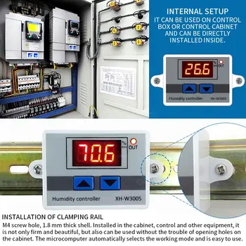 Termostato Digital Humidistat Umidade Controlador de Temperatura Com Sensor de XH-W3005 de Temperatura, Umidade Controlador Regulador#1