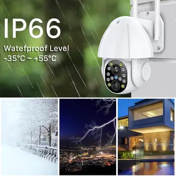 Dupla Lente 1080P Auto controle de PTZ IP do WiFi da Câmera ao ar livre de Alarme de Segurança Home do CCTV Câmera de 2MP com Zoom Óptico de 4X Câmera Speed Dome