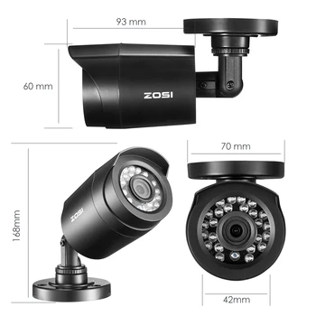 ZOSI 4pcs/monte HD de 1080P-TVI 2MP Câmara de Segurança do CCTV ,65ft Visão de Noite ,ao ar livre Whetherproof Kit Câmera de Vigilância