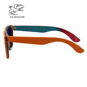 Ambientalmente amigável de madeira do skate de madeira polarizada TAC lente UV400 de bambu óculos de sol óculos de sol das mulheres