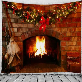 Natal, Noel, Festa De Parede Tapeçaria Arte De Decoração De Cobertor Pendurado Quarto Do Dormitório Da Decoração Da Árvore De Natal Dom Lareira