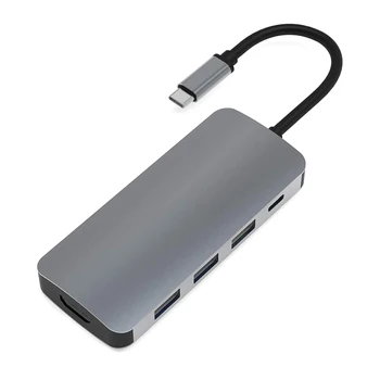 7 em 1-Tipo C HUB HDMI USB2.0 USB3.0 PD-Tipo C Adaptador de Dados para Desktop Portátil USB 3.0 de Alta Velocidade Portas Tipo-C