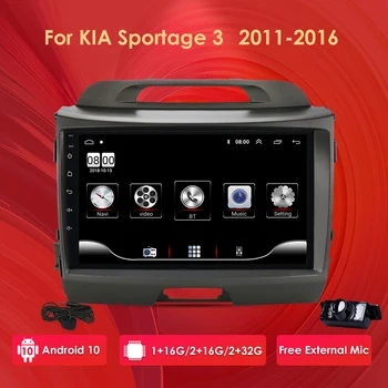 2G+32G Android 10 auto-Rádio Leitor de Multimídia Para Kia Sportage 2011-2016 autoradio de vídeo estéreo chefe da unidade de Navegação GPS 4G WIFI