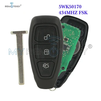 Remtekey KR55WK48801 5WK50170 chave inteligente de 3 botão para a Ford Kuga, mondeo Fiesta Foco para o período 2007-2017 434mhz carro chave remota