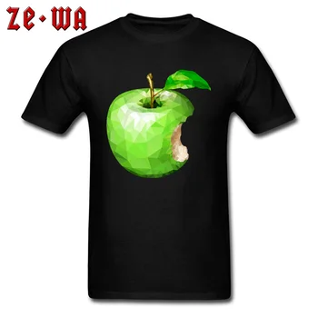 Adultos T-shirt dos Homens de Maçã Verde Imprimir Camiseta Personalizada Tops Tees Arte Geométrica Designer de Roupas de Verão, Novidade T-Shirts XXXL