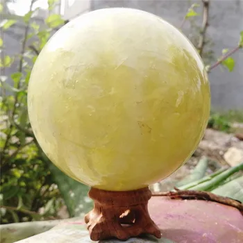 1kgs Natural Citrino Cristal de Quartzo Bola Esfera de Cura Pedras de Pedra, Decoração Bola de Cristal Com Uma Base de Presentes