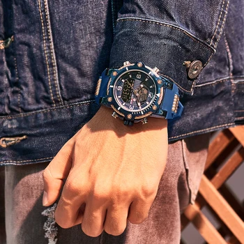 KADEMAN Homens Luxo Relógio Marca de TOPO Militar Desporto Relógios LED de Quartzo Relógios Casuais de Borracha Grossa Caso da Moda Relógio Relógio