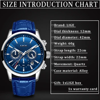 LIGE 2019 NOVA Marca de Luxo Homens Militar Desporto Relógios de Homens de Quartzo Relógio Pulseira de Couro Impermeável Data do Relógio de Pulso Reloj Hombre
