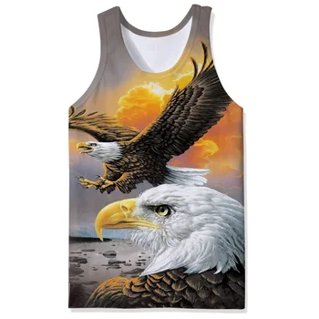 Fitness Eagle/Bandeira Americana Colete 3D Impresso parte Superior do Tanque de Homens sem Mangas de Camisa de Verão Sportswear Musculação Camiseta, Camisetas, Tops