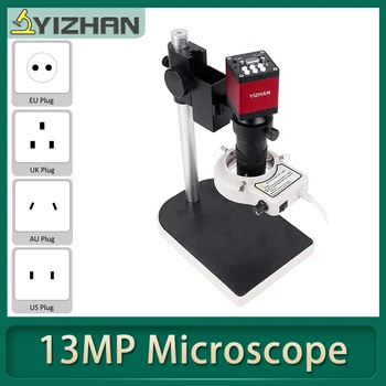 13MP microscópio Digital para a eletrônica 130X C mount Lente HDMI VGA Industrial de Vídeo Digital Microscópio Câmara de Solda YIZHAN