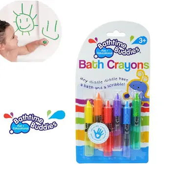 6Pcs/Set Banheira de Bebê Lápis de cor Criança Lavável Bathtime Segurança Divertido Jogo Educativo de Crianças Brinquedo de Banho do Bebê Brinquedo