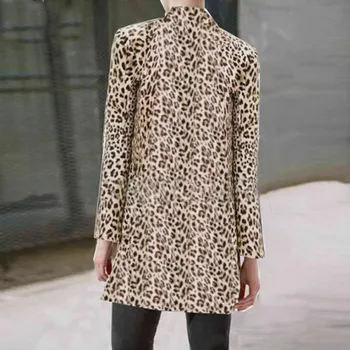 2019 Fêmea Nova de Luxo Casaco para as Mulheres Casaco de Inverno Quente de Moda Leopard Impressão Mulheres Casacos Jaqueta Casaco de Senhoras de Roupa Nova
